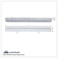 United Pacific - 14 LED 12" Auxiliary Warning Light Bar w/ Bezel - Amber LEDs (Clear Lens)