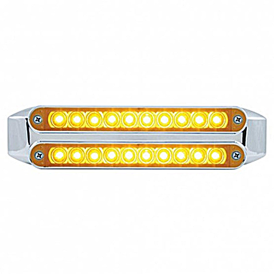 Dual 10 LED 6-1/2" Turn Signal Light Bars - Amber or Red LEDs (Amber, Red or Clear Lens)