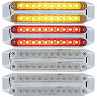 Dual 10 LED 6-1/2" Turn Signal Light Bars - Amber or Red LEDs (Amber, Red or Clear Lens)