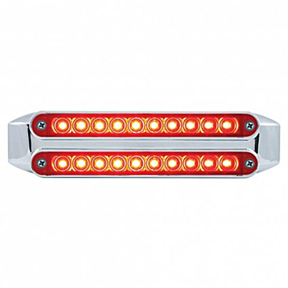 Dual 10 LED 6-1/2" Turn Signal Light Bars - Amber or Red LEDs (Amber, Red or Clear Lens)