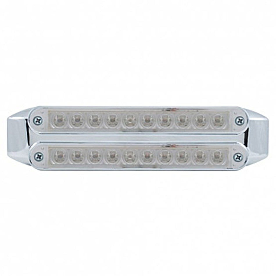 Dual 10 LED 6-1/2" Turn Signal Light Bars - Amber or Red LEDs (Amber, Red or Clear Lens)