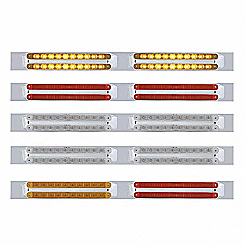 Chrome Top Mud Flap Plate With Four 10 LED 9