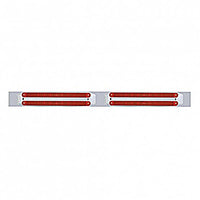 Chrome Top Mud Flap Plate With Four 10 LED 9" Light Bars - Amber or Red LEDs (Amber, Red or Clear Lens)