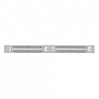 Chrome Top Mud Flap Plate With Four 10 LED 9" Light Bars - Amber or Red LEDs (Amber, Red or Clear Lens)