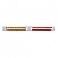 Chrome Top Mud Flap Plate With Four 10 LED 9" Light Bars - Amber or Red LEDs (Amber, Red or Clear Lens)