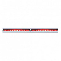 Chrome Top Mud Flap Plate With Two 14 LED 12" Light Bars - Red LEDs (Red, Clear or Chrome Lens)