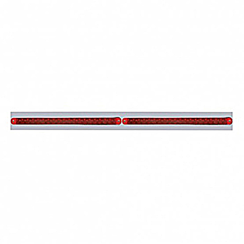 Chrome Top Mud Flap Plate With Two 19 LED 12" Reflector Light Bars - Red LEDs (Red or Clear Lens)