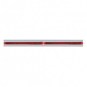 Chrome Top Mud Flap Plate With Two 19 LED 12" Reflector Light Bars - Red LEDs (Red or Clear Lens)