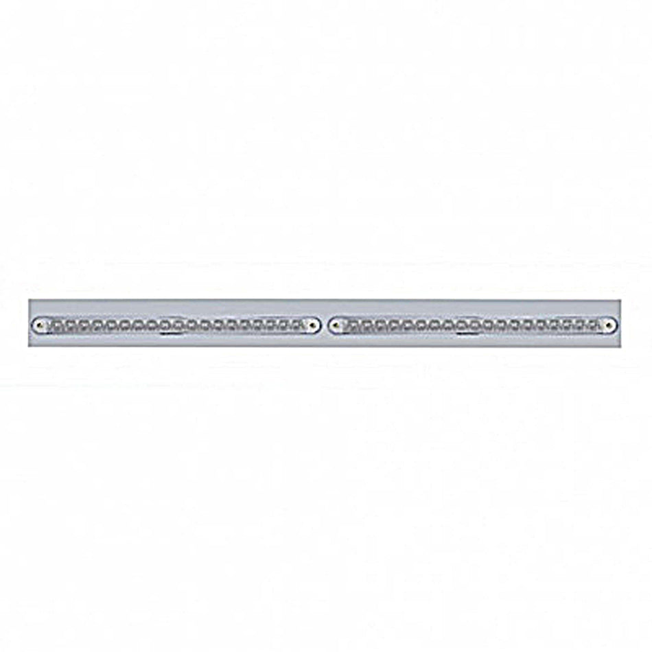 Chrome Top Mud Flap Plate With Two 19 LED 12" Reflector Light Bars - Red LEDs (Red or Clear Lens)