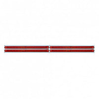 Chrome Top Mud Flap Plate With Four 14 LED 12" Light Bars - Red LEDs (Red, Clear or Chrome Lens)
