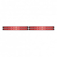 Chrome Top Mud Flap Plate With Four 14 LED 12" Light Bars - Red LEDs (Red, Clear or Chrome Lens)