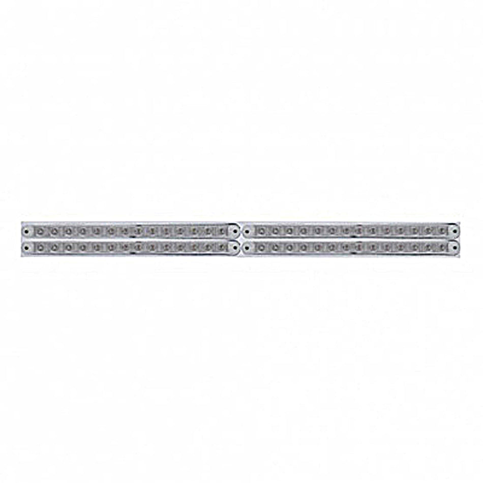 Chrome Top Mud Flap Plate With Four 14 LED 12" Light Bars - Red LEDs (Red, Clear or Chrome Lens)