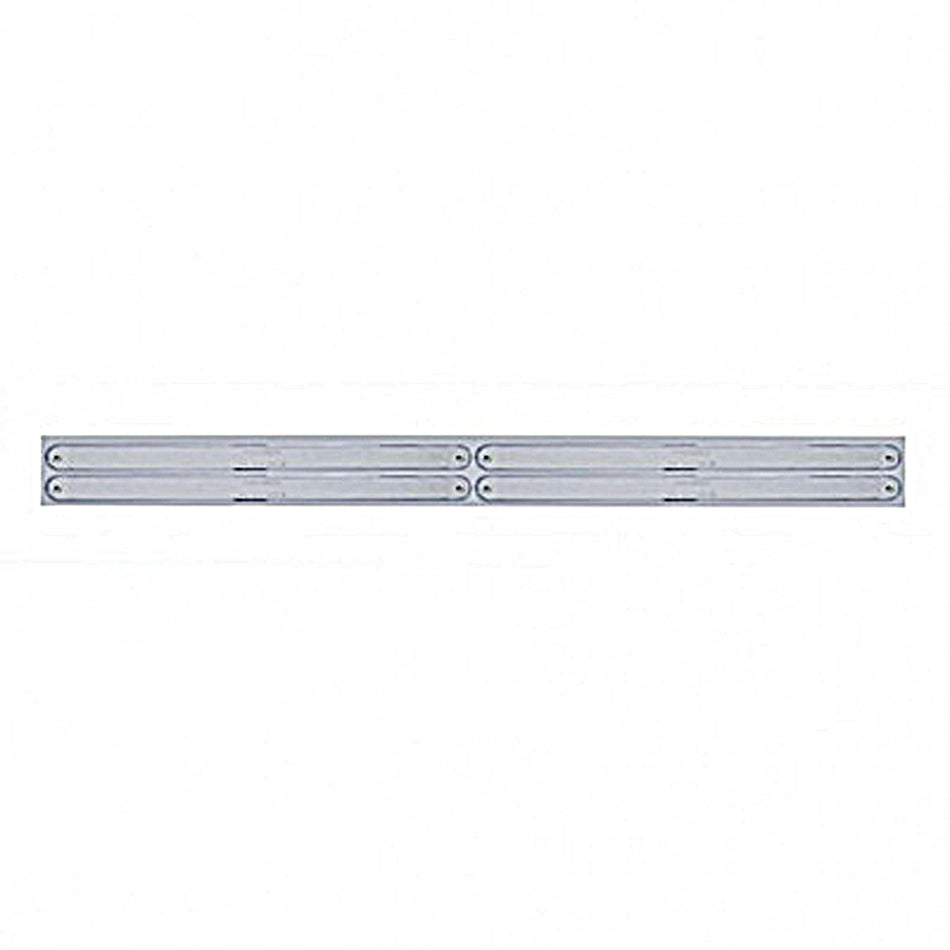 Chrome Top Mud Flap Plate With Four 14 LED 12" Light Bars - Red LEDs (Red, Clear or Chrome Lens)