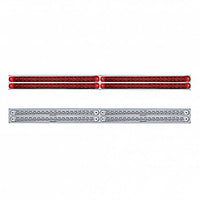 Chrome Top Mud Flap Plate With Four 19 LED 12" Reflector Light Bars - Red LEDs (Red or Clear Lens)