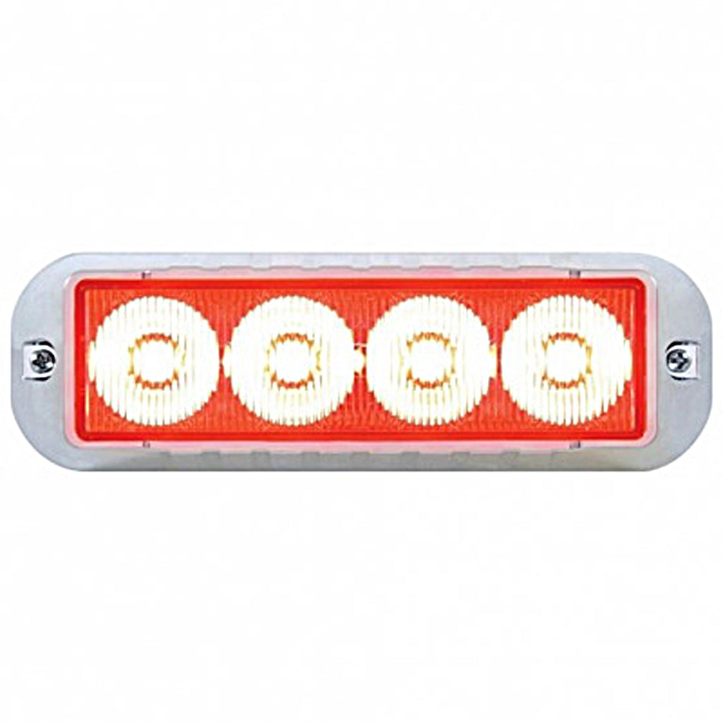 United Pacific - 4 LED Warning Light - Red, White or White & Amber LEDs