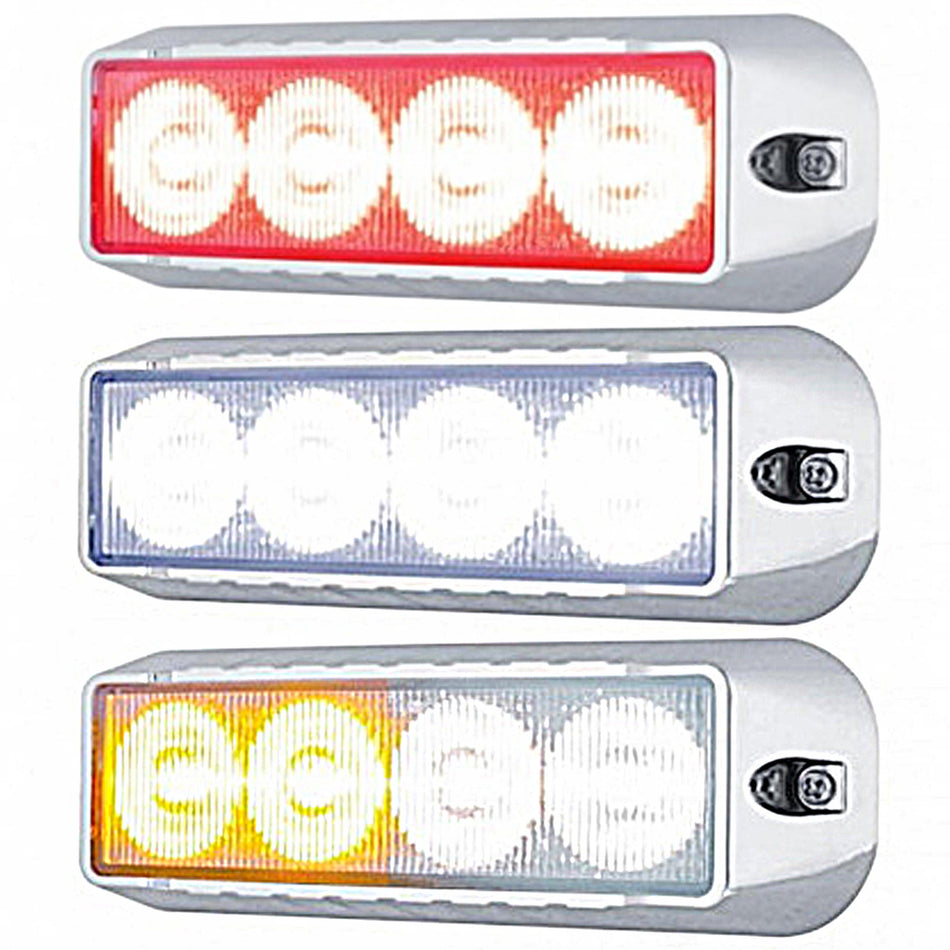 United Pacific - 4 LED Warning Light - Red, White or White & Amber LEDs