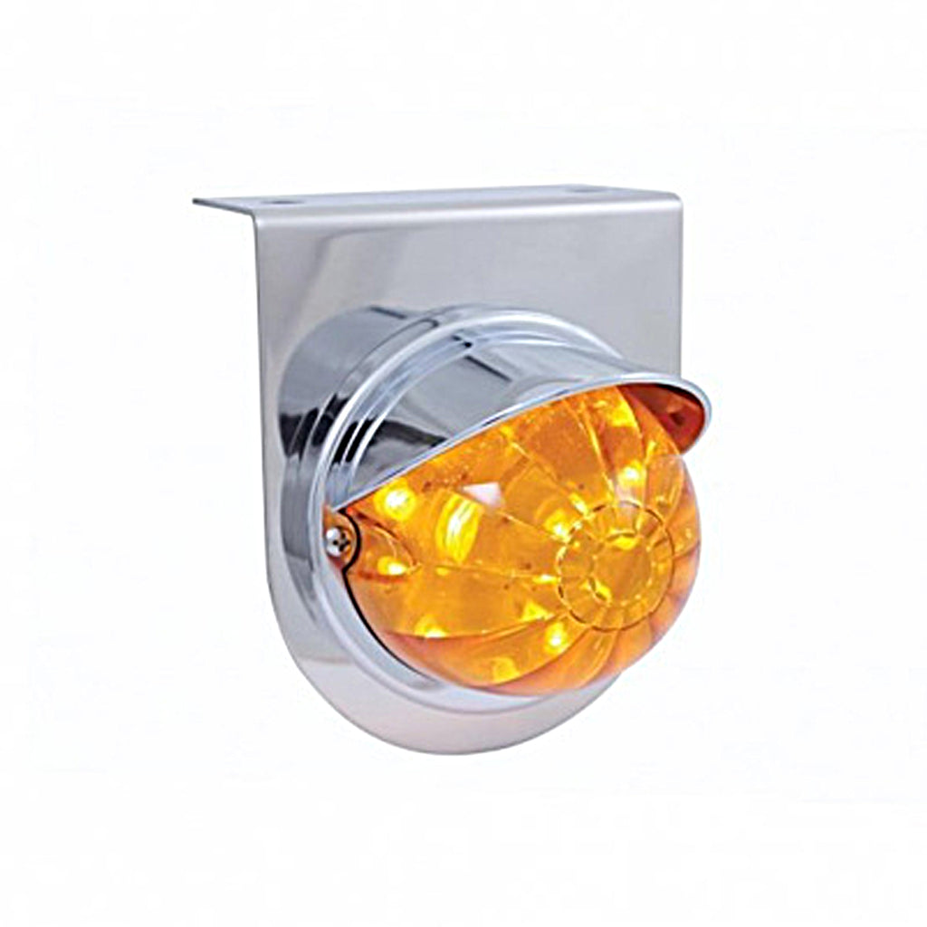 Stainless Light Bracket With 17 LED Dual Function Watermelon Light & Visor - Amber or Red LEDs (Amber, Dark Amber, Red or Clear Lens)