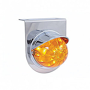 Stainless Light Bracket With 17 LED Watermelon Light & Visor - Amber or Red LEDs (Amber, Red or Clear Lens)