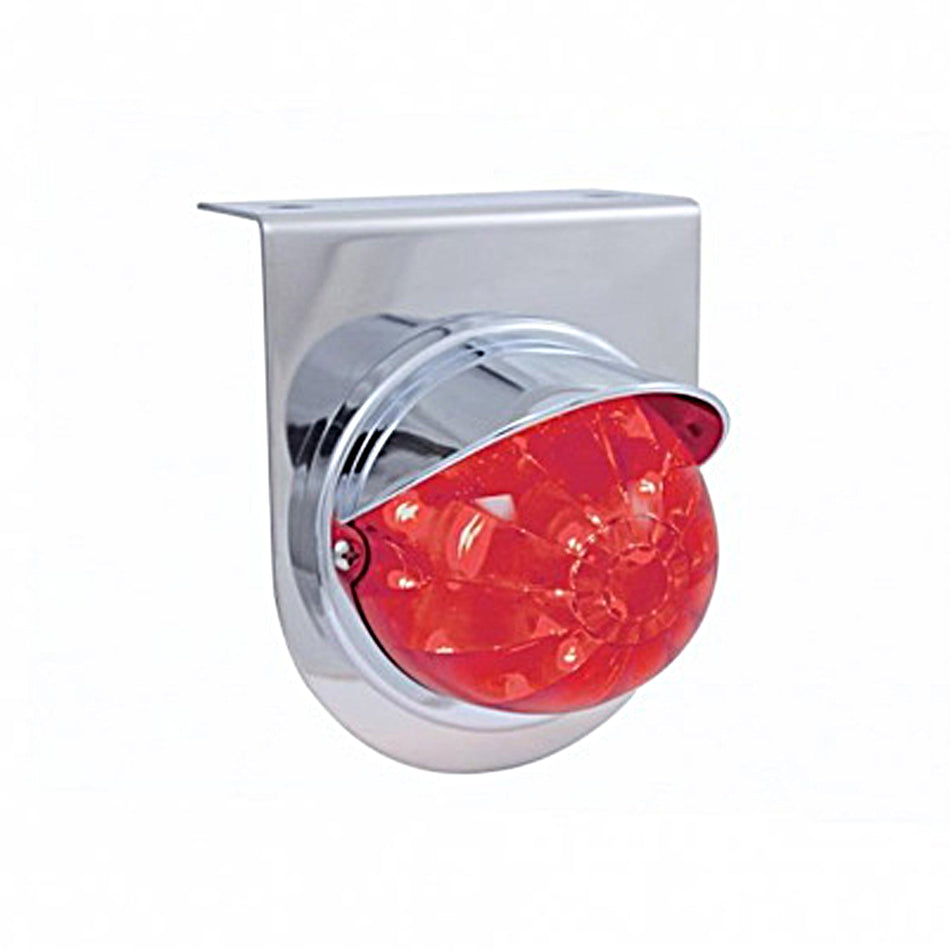 Stainless Light Bracket With 17 LED Watermelon Light & Visor - Amber or Red LEDs (Amber, Red or Clear Lens)