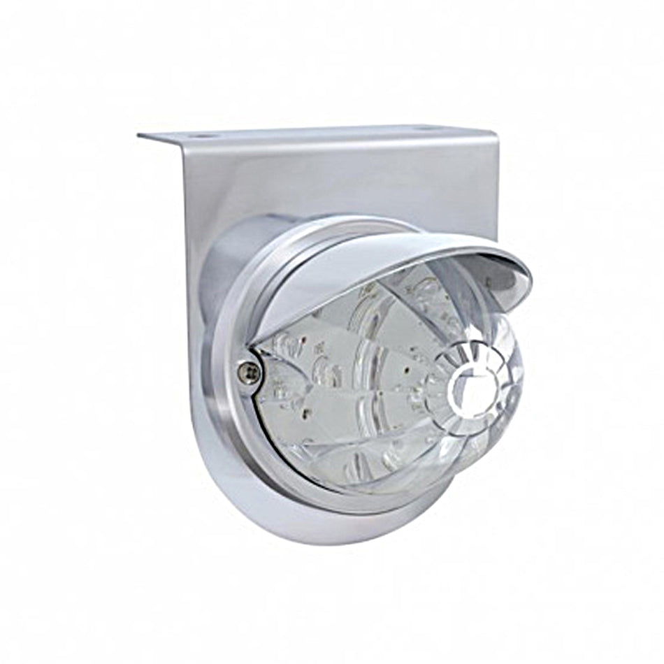 Stainless Light Bracket With 17 LED Watermelon Light & Visor - Amber or Red LEDs (Amber, Red or Clear Lens)