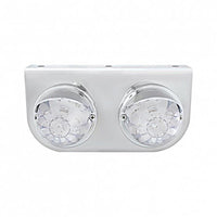 Stainless Steel Light Bracket With 2 X 17 LED Dual Function Watermelon Lights & Visors - Amber or Red LEDs (Amber, Dark Amber, Red or Clear Lens)