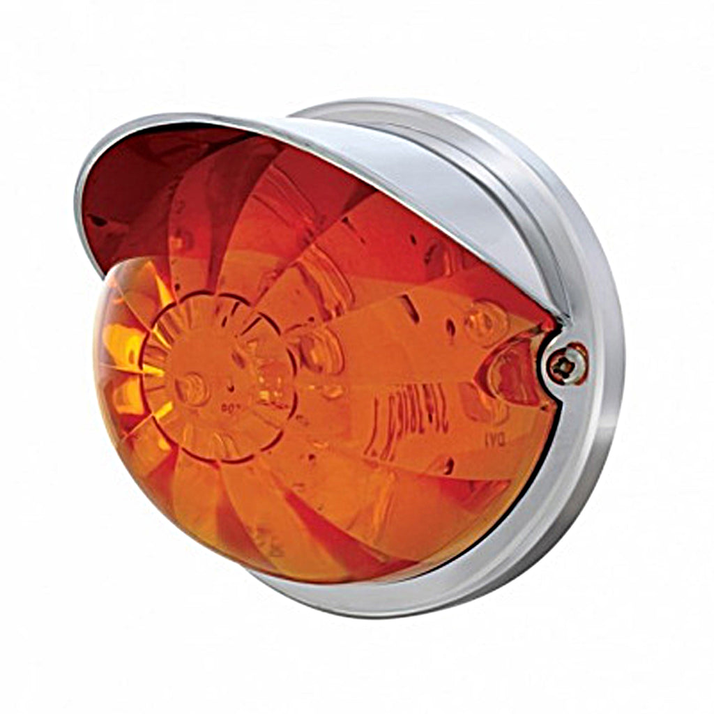 17 LED Watermelon Flush Mount Kit With Visor - Amber or Red LEDs (Amber, Dark Amber, Red or Clear Lens)