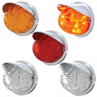 17 LED Watermelon Flush Mount Kit With Visor - Amber or Red LEDs (Amber, Dark Amber, Red or Clear Lens)