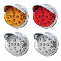 17 LED Dual Function Watermelon Clear Reflector Flush Mount Kit With Visor - Amber or Red LEDs (Amber, Red or Clear Lens)