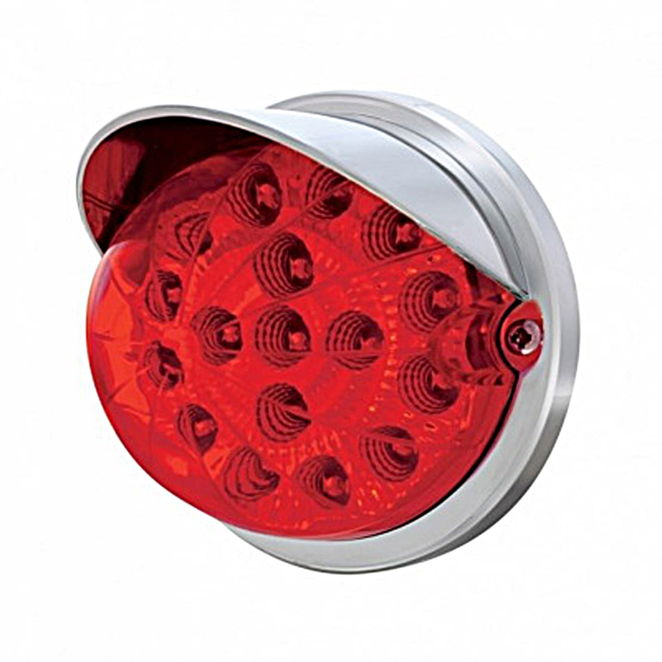 17 LED Dual Function Watermelon Clear Reflector Flush Mount Kit With Visor - Amber or Red LEDs (Amber, Red or Clear Lens)