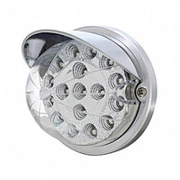 17 LED Dual Function Watermelon Clear Reflector Flush Mount Kit With Visor - Amber or Red LEDs (Amber, Red or Clear Lens)