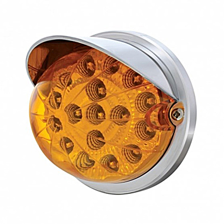 17 LED Watermelon Clear Reflector Flush Mount Kit With Visor - Amber or Red LEDs (Amber, Red or Clear Lens)