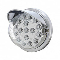 17 LED Watermelon Clear Reflector Flush Mount Kit With Visor - Amber or Red LEDs (Amber, Red or Clear Lens)