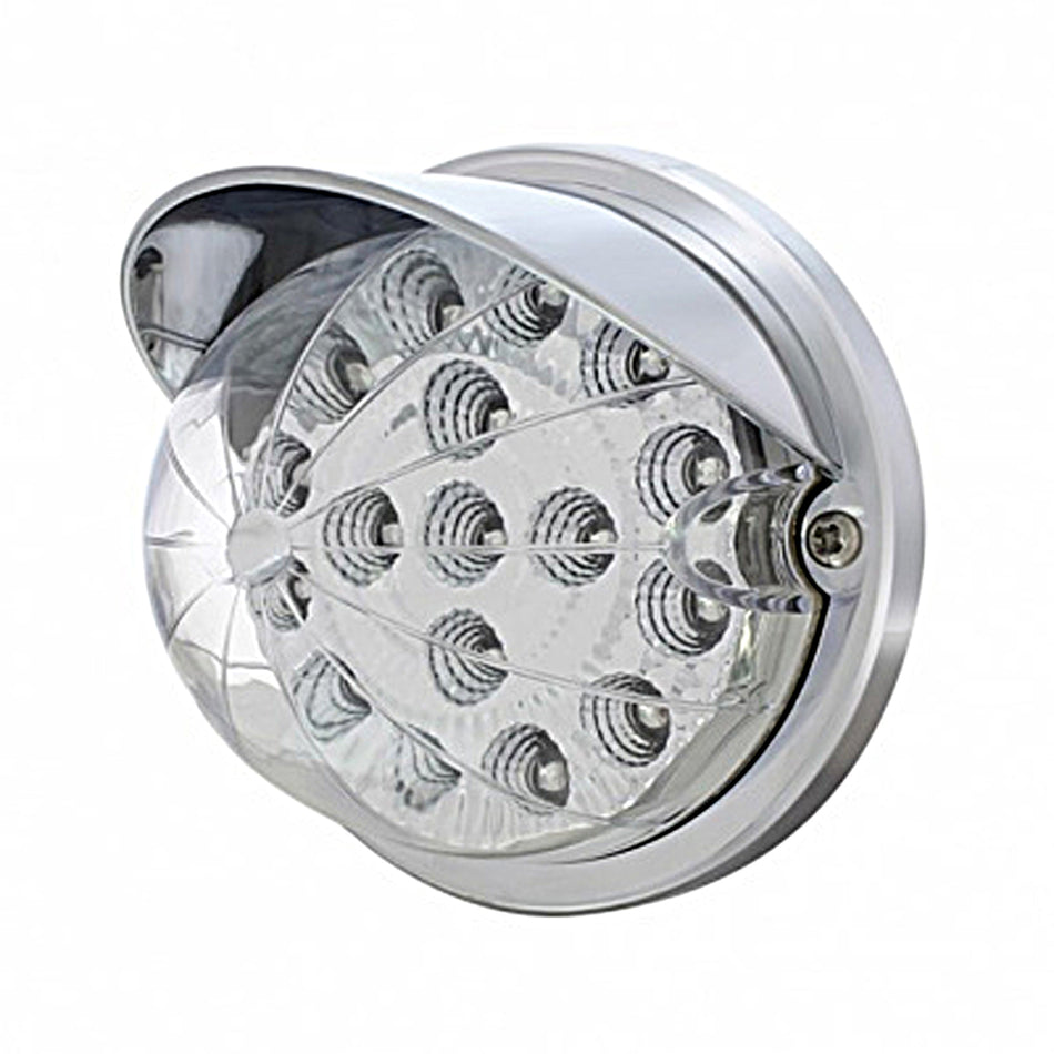 17 LED Watermelon Clear Reflector Flush Mount Kit With Visor - Amber or Red LEDs (Amber, Red or Clear Lens)