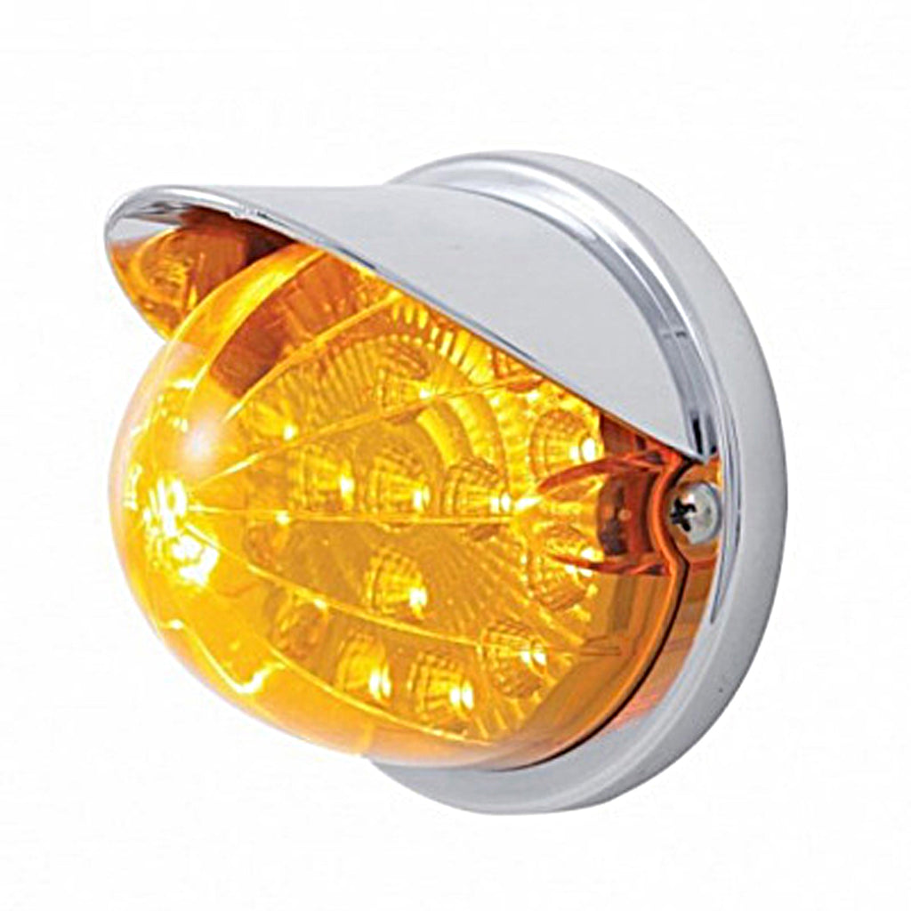 17 LED Reflector Watermelon Flush Mount Kit With Visor - Amber or Red LEDs (Amber, Red or Clear Lens)