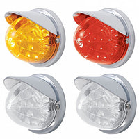 17 LED Reflector Watermelon Flush Mount Kit With Visor - Amber or Red LEDs (Amber, Red or Clear Lens)