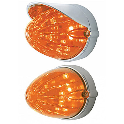 19 LED Watermelon Grakon 1000 Flush Mount Kit With or Without A Visor - Amber LEDs (Dark Amber Lens)