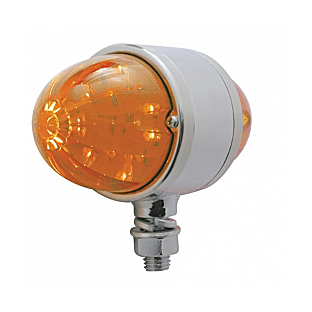 United Pacific - 34 LED Watermelon Double Face Light W/Chrome Housing (Amber LEDs - Dark Amber Lens)