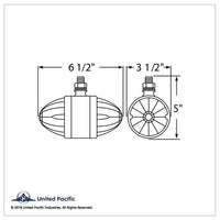 United Pacific - 34 LED Watermelon Double Face Light W/Chrome Housing (Amber LEDs - Dark Amber Lens)