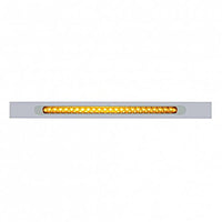 Chrome Top Mud Flap Plate w/ 23 SMD LED Light Bar & Bezel - Amber or Red LEDs (Amber, Red or Clear Lens)