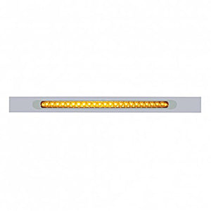 Chrome Top Mud Flap Plate w/ 23 SMD LED Light Bar & Bezel - Amber or Red LEDs (Amber, Red or Clear Lens)