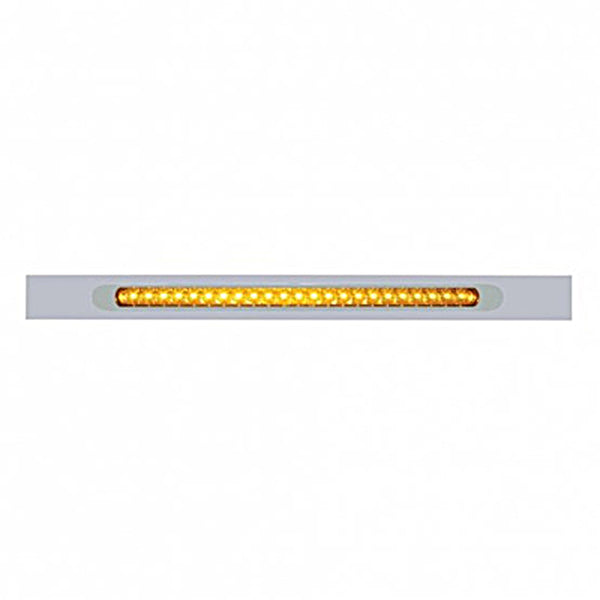 Chrome Top Mud Flap Plate w/ 23 SMD LED Light Bar & Bezel - Amber or R ...