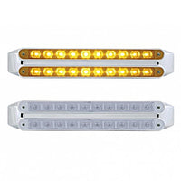 United Pacific - Dual 10 LED 9" Turn Signal Light Bars - Amber LEDs (Amber or Clear Lens)