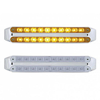 United Pacific - Dual 10 LED 9" Turn Signal Light Bars - Amber LEDs (Amber or Clear Lens)
