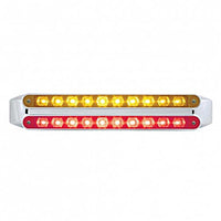 United Pacific - Dual 10 LED 9" Light Bars - Amber & Red LEDs (Amber & Red or Clear Lens)