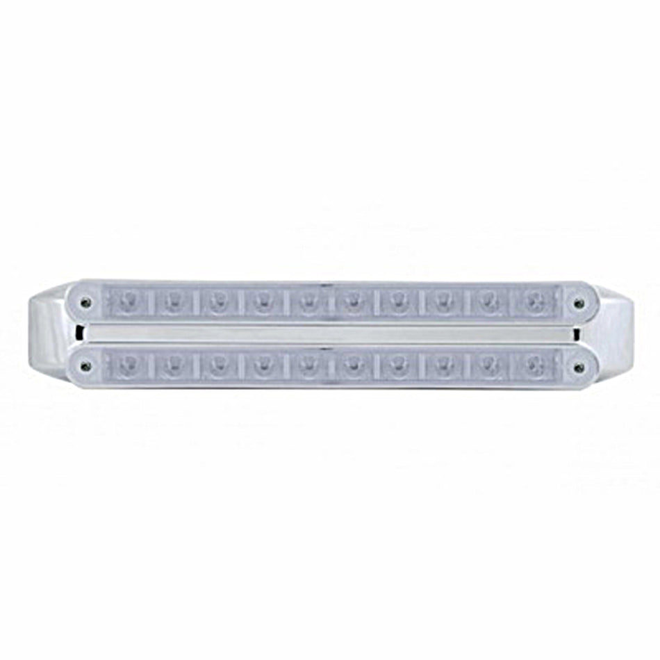 United Pacific - Dual 10 LED 9" Light Bars - Amber & Red LEDs (Amber & Red or Clear Lens)