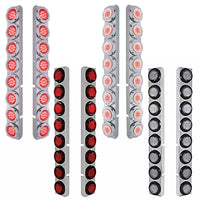 Stainless Steel Rear Air Cleaner Bracket w/ 16 X 9 LED 2" Lights For Peterbilt - Red LEDs (Red or Clear Lens)