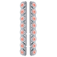 Stainless Steel Rear Air Cleaner Bracket w/ 16 X 9 LED 2" Lights For Peterbilt - Red LEDs (Red or Clear Lens)