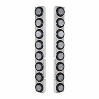 Stainless Steel Rear Air Cleaner Bracket w/ 16 X 9 LED 2" Lights For Peterbilt - Red LEDs (Red or Clear Lens)