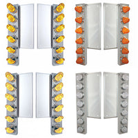 Freightliner Stainless Steel Front Air Cleaner Bracket w/ 12 X 11 Amber LEDs Watermelon Lights With or Without Visors (Amber or Clear Lens)