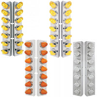 Kenworth Stainless Steel Front Air Cleaner Bracket w/ 14 X 11 Amber LED Watermelon Light w/ Bezels or Visors - Amber LEDs (Amber or Clear Lens)